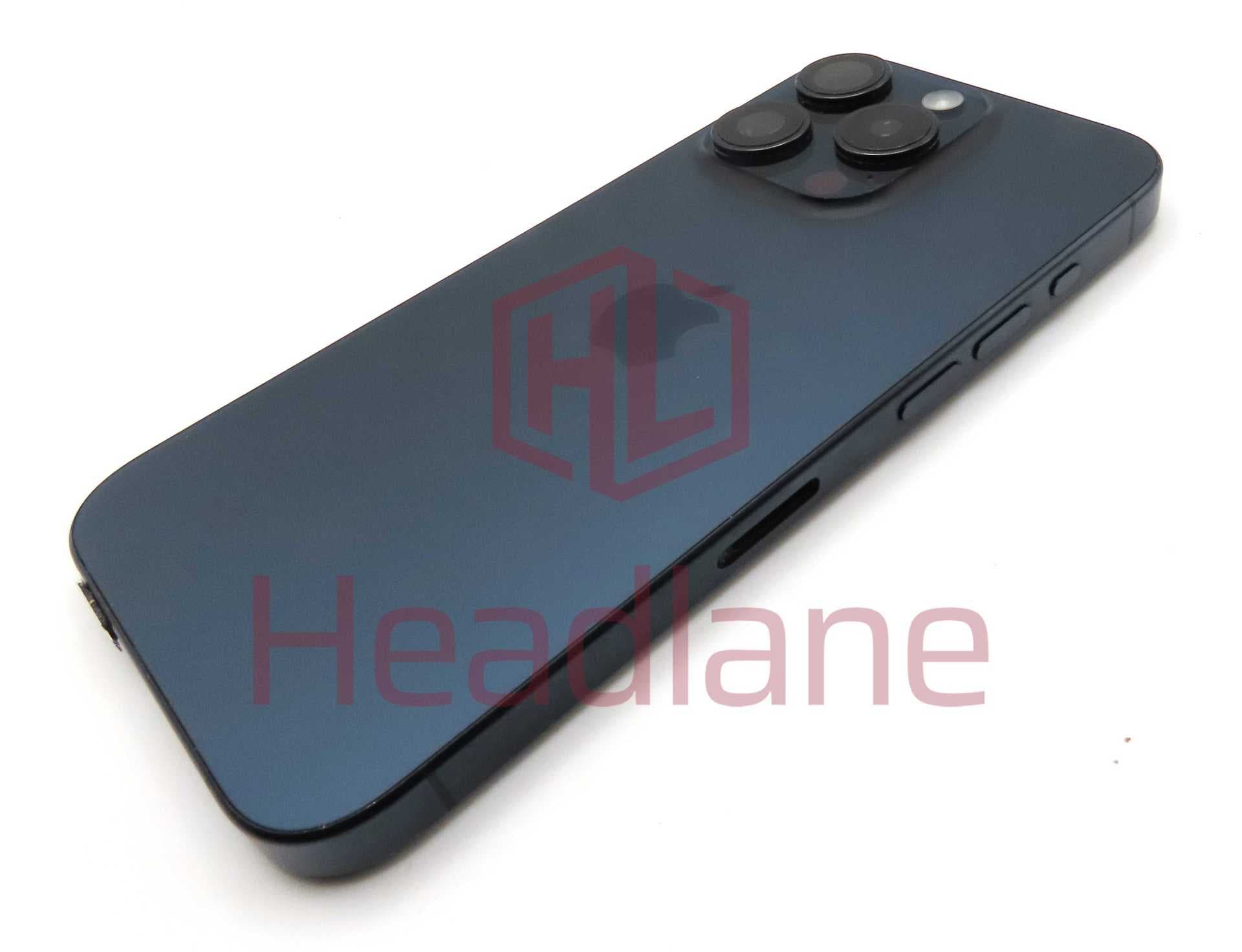 iPhone 15 Pro Back / Battery Cover + Small Parts - Blue Titanium (Pulled - Grade C) (No Camera) - IP15PRBH-BLT-NC-C