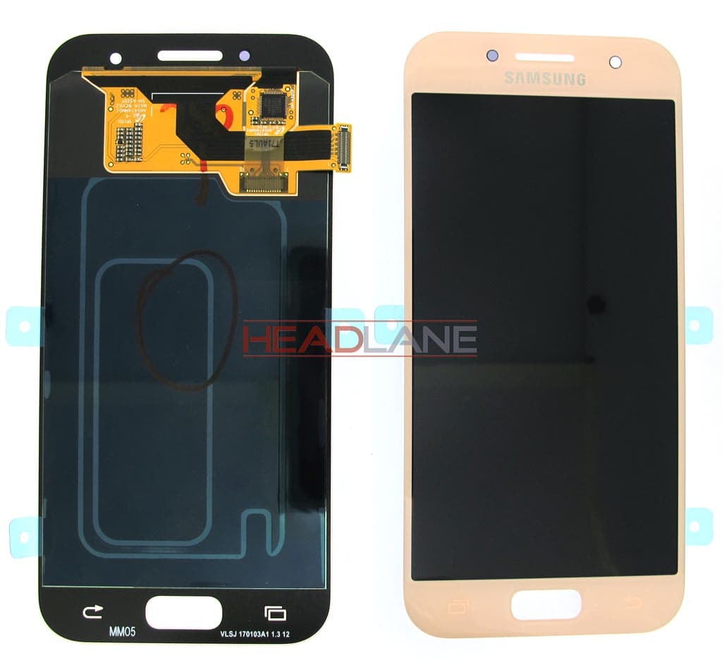 Samsung SM-A320 Galaxy A3 (2017) LCD Display / Screen + Touch - Pink - GH97-19732D