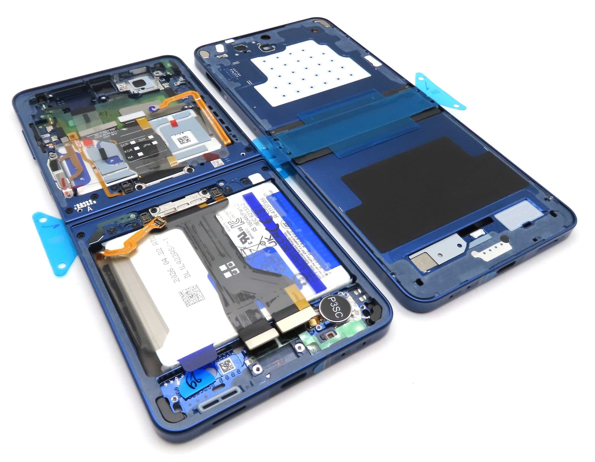 Samsung SM-F766 Galaxy Z Flip7 Display Frame + Battery Assembly - Blue Shadow - GH82-39326A - Samsung Replacement Part