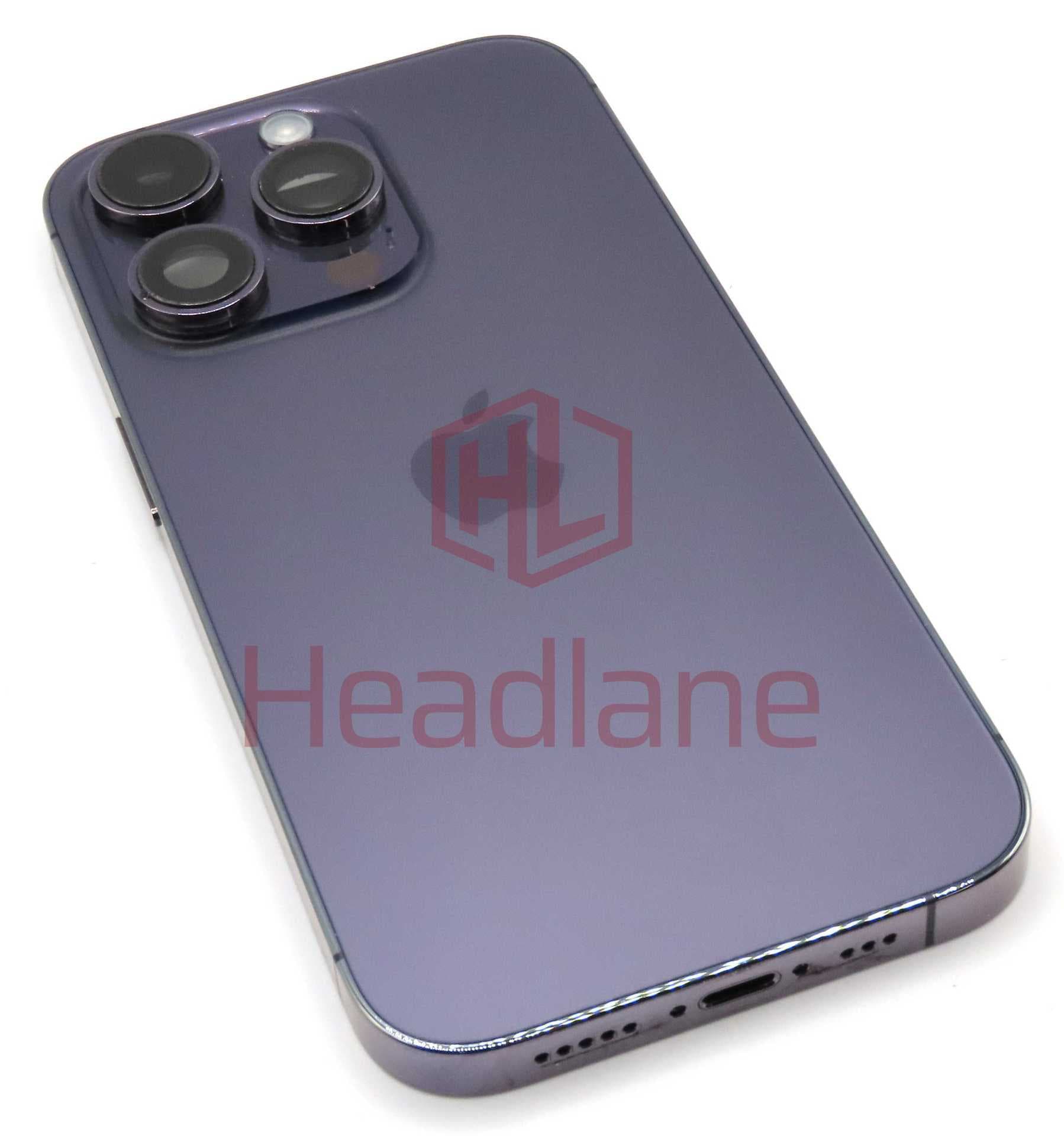 iPhone 14 Pro Back / Battery Cover + Small Parts - Purple (Pulled - Grade C) (No Camera) - IP14PRBH-PR-C-NC