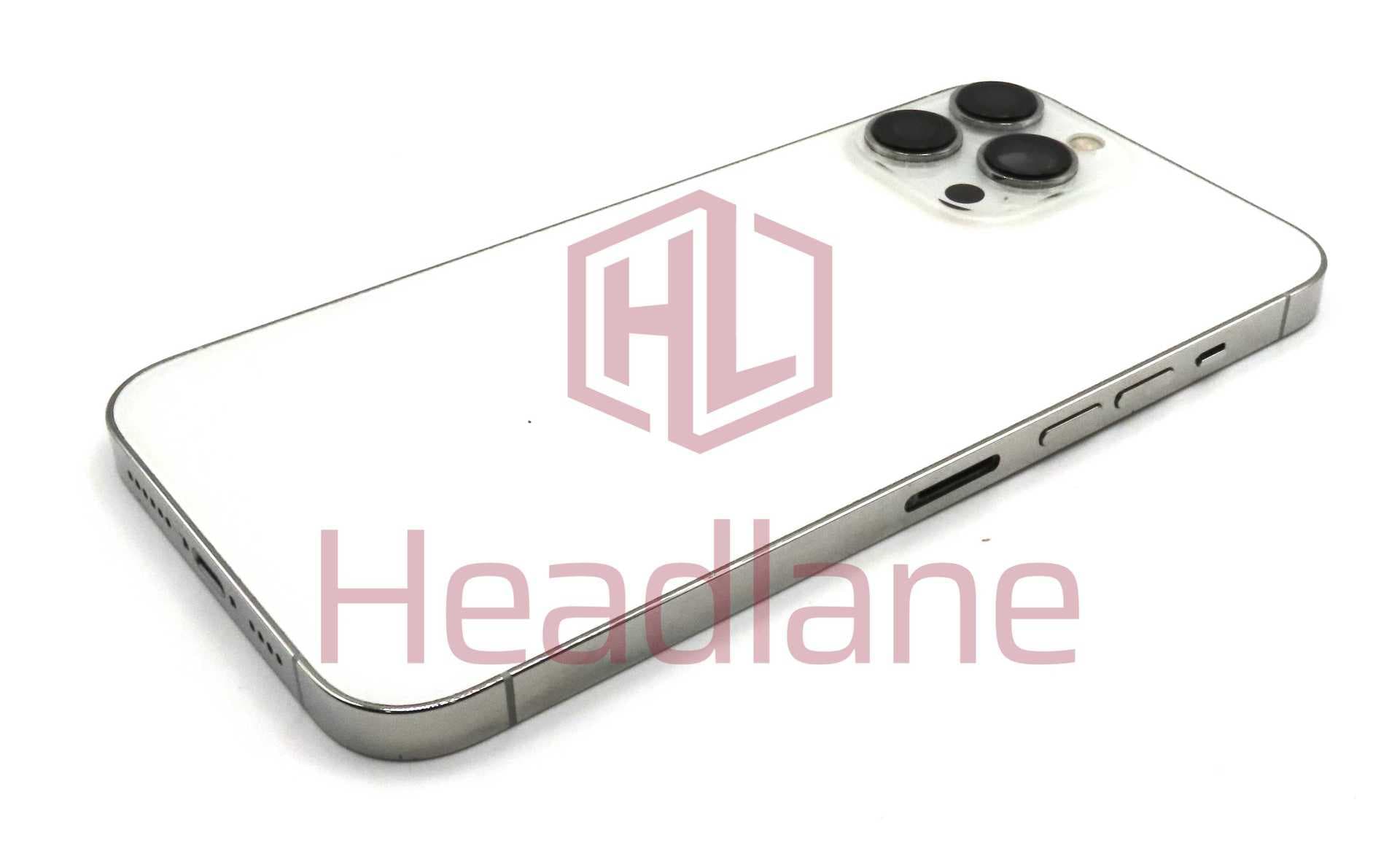 iPhone 13 Pro Max Back / Battery Cover + Small Parts - Silver (Pulled - Grade C) (No Camera) - IP13PMBH-SL-C-NC