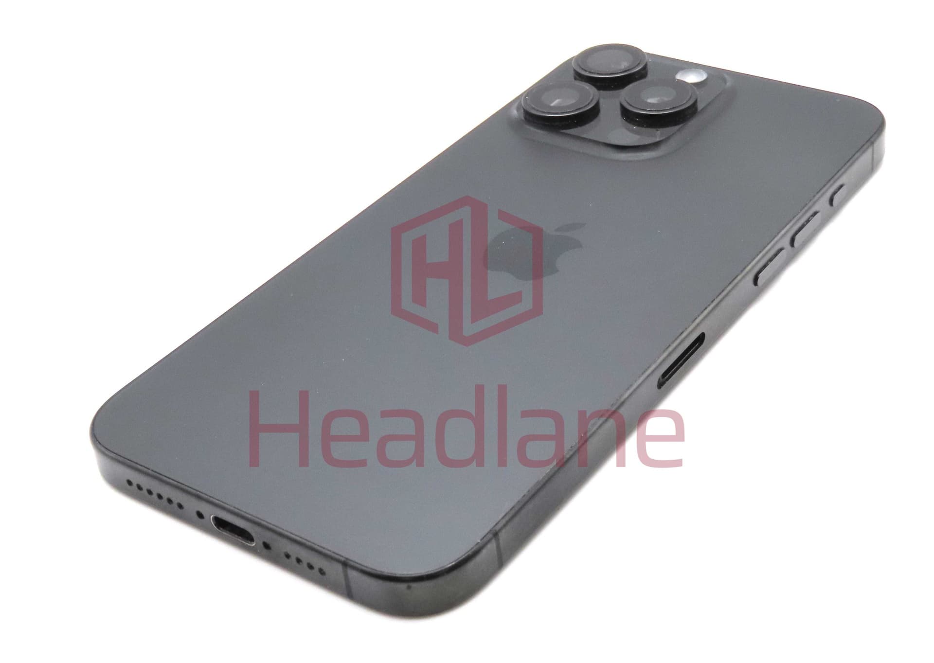 Apple iPhone 15 Pro Max Back / Battery Cover + Small Parts - Black Titanium (Pulled - Grade B) (No Camera) - IP15PMBH-BT-B-NC