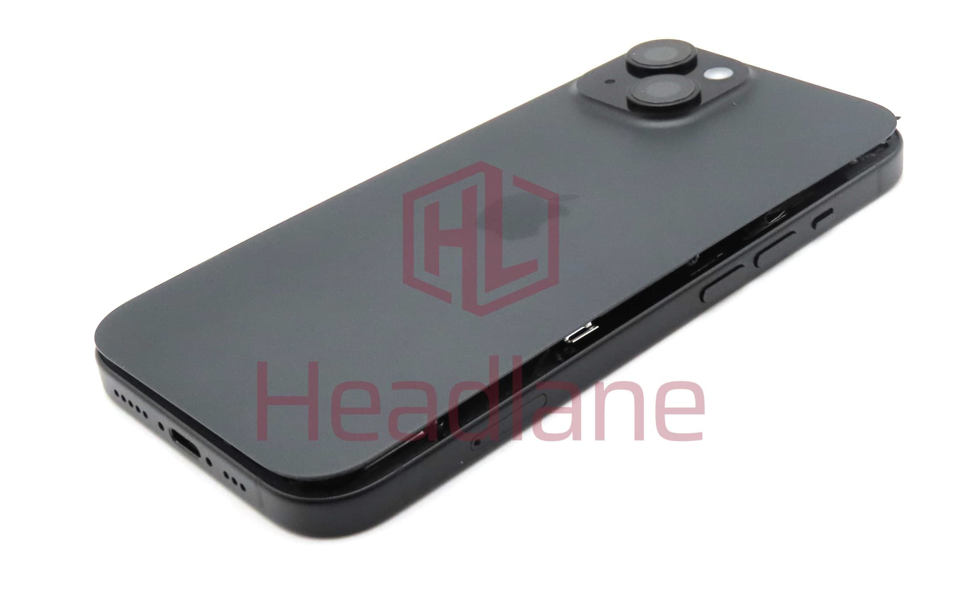 iPhone 15 Back / Battery Cover + Small Parts - Black (Pulled - Grade B) (No Camera) - IP15BH-BK-B-NC