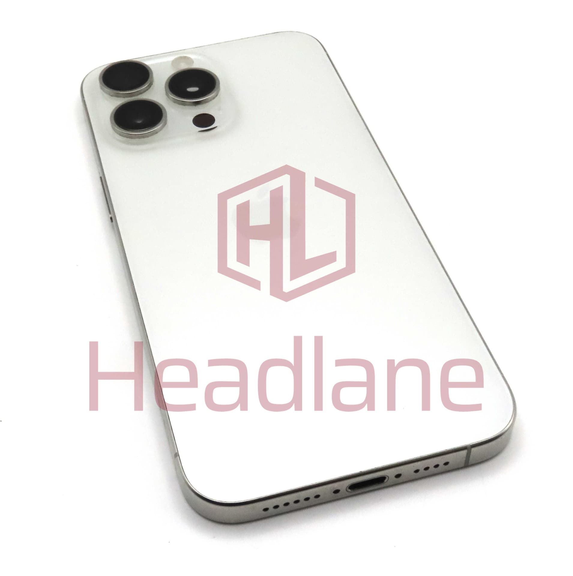 Apple iPhone 15 Pro Max Back / Battery Cover + Small Parts - White Titanium (Pulled - Grade C) - IP15PMBH-WT-C