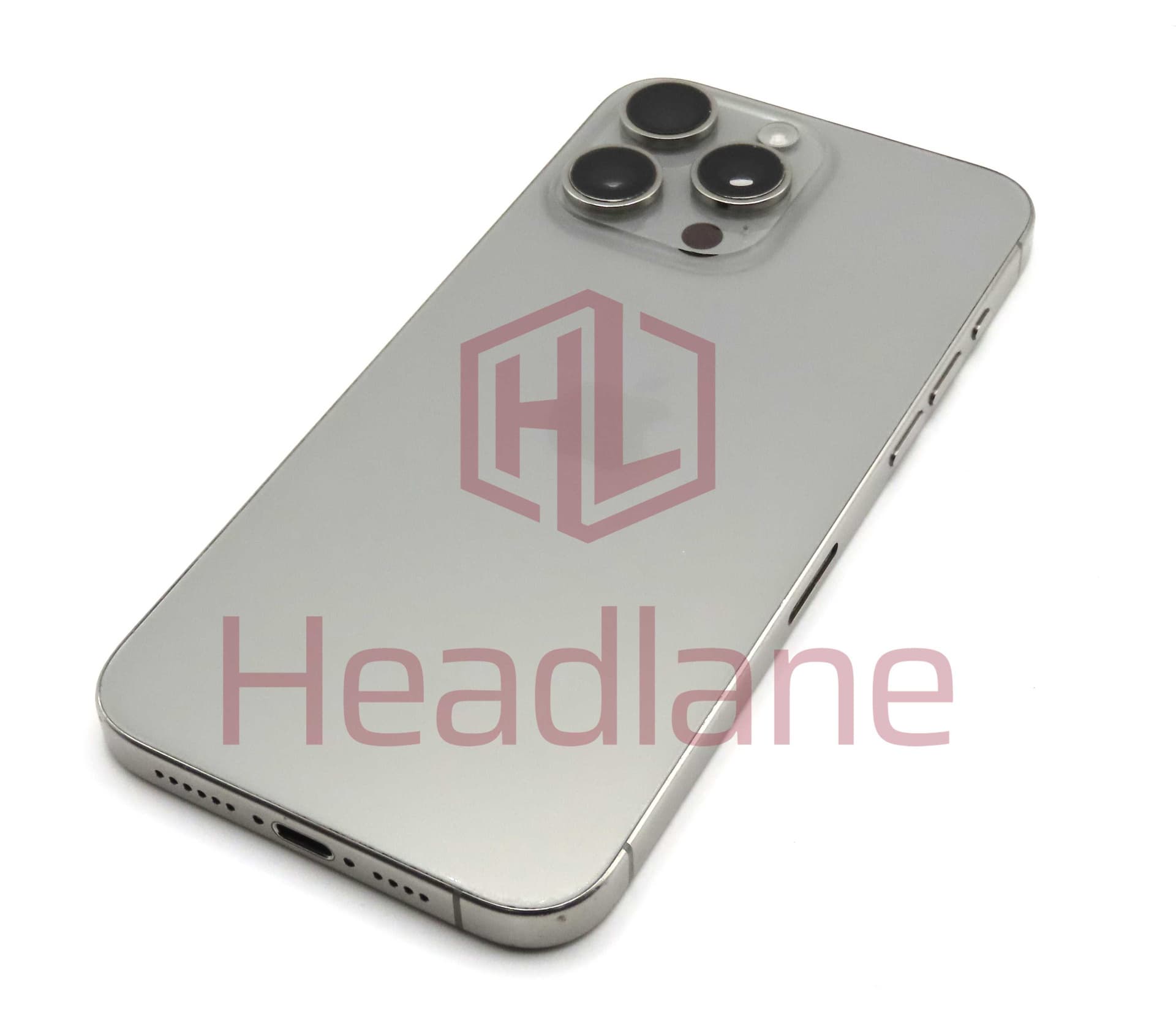 Apple iPhone 15 Pro Max Back / Battery Cover + Small Parts - Natural Titanium (Pulled - Grade C) - IP15PMBH-NT-C
