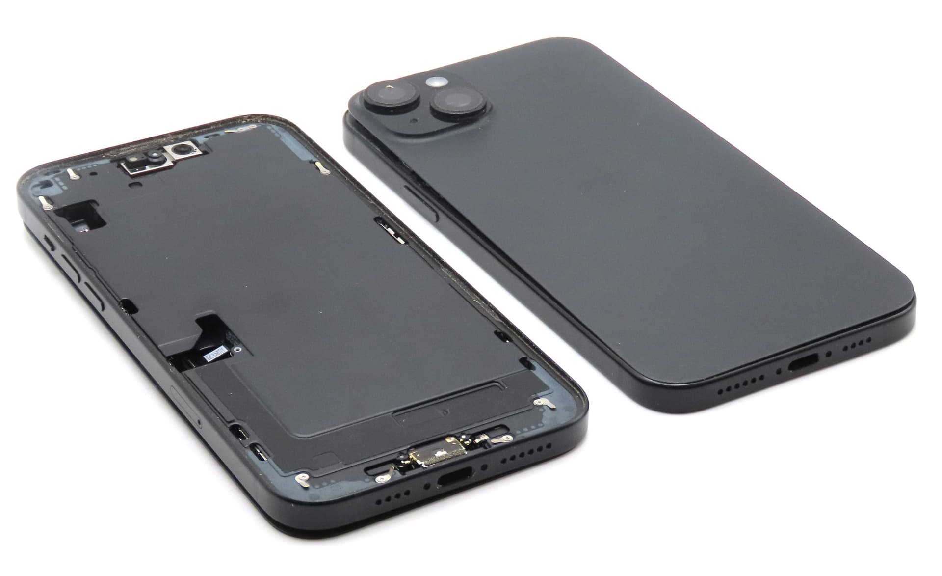 iPhone 15 Plus Back / Battery Cover + Small Parts - Black (Pulled - Grade C) - IP15PBH-BK-C