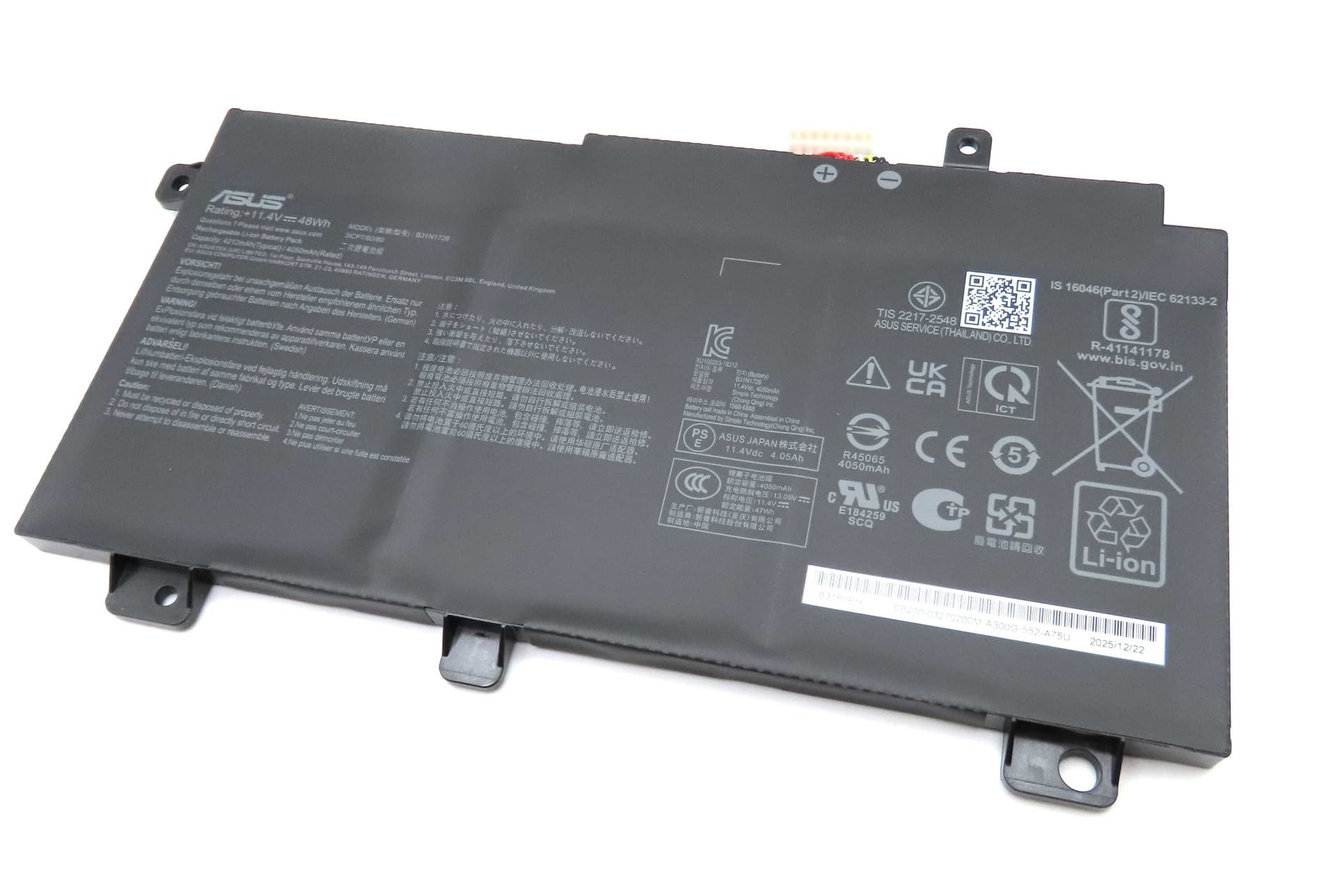 Asus TUF Gaming FX504 / FX505 / FX80 B31N1726 11.4V 48Wh Battery - 0B200-02910000