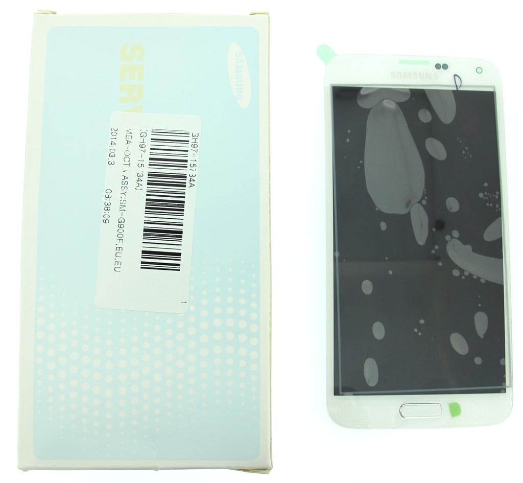 Samsung SM-G900F Galaxy S5 LCD Display / Screen + Touch - White - GH97-15959A - Samsung Replacement Part