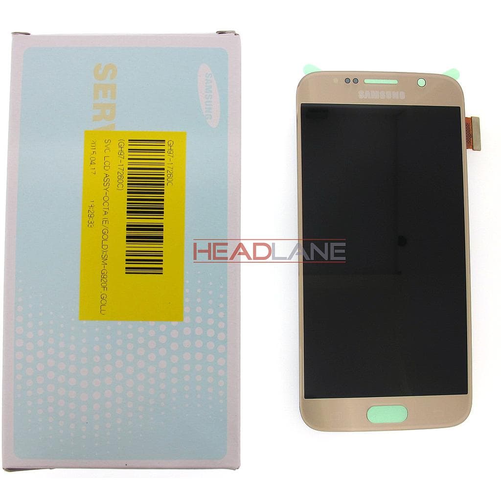 Samsung SM-G920F Galaxy S6 LCD Display / Screen + Touch - Gold - GH97-17260C - Samsung Replacement Part