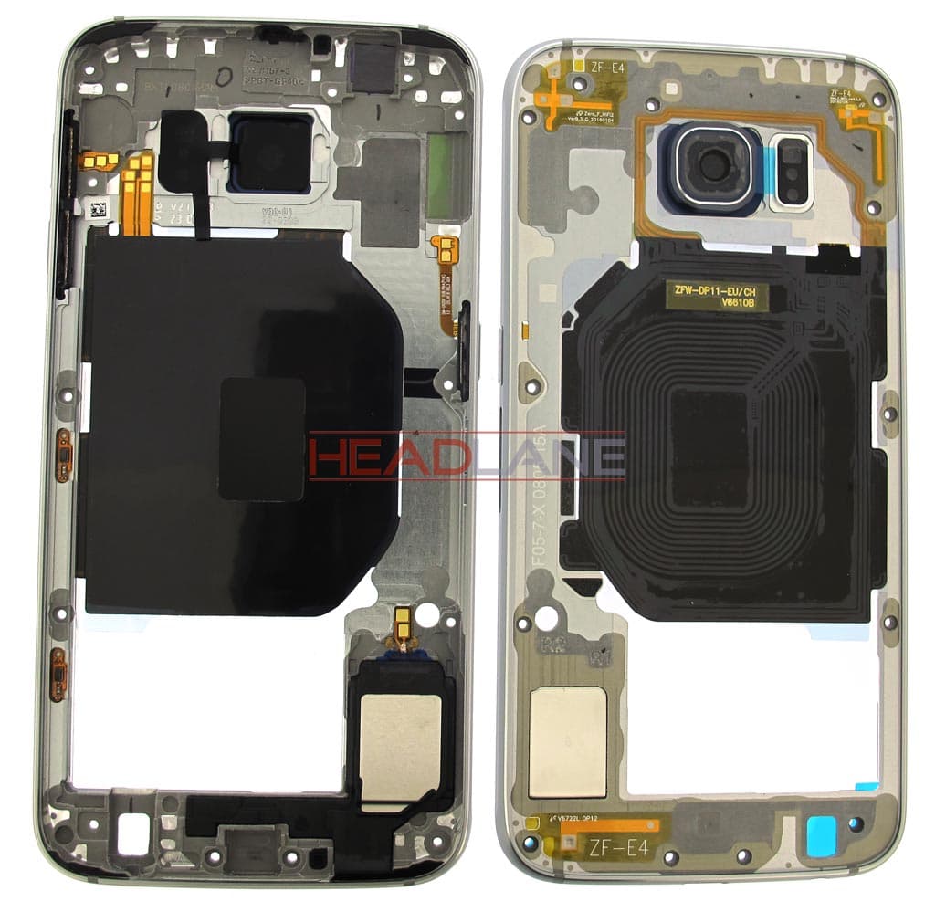 Samsung SM-G920F Galaxy S6 Middle Cover / Chassis - Black - GH96-09178A - Samsung Replacement Part