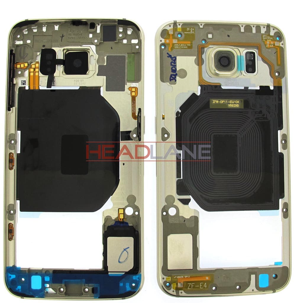Samsung SM-G920F Galaxy S6 Middle Cover / Chassis - Gold - GH96-08583C - Samsung Replacement Part