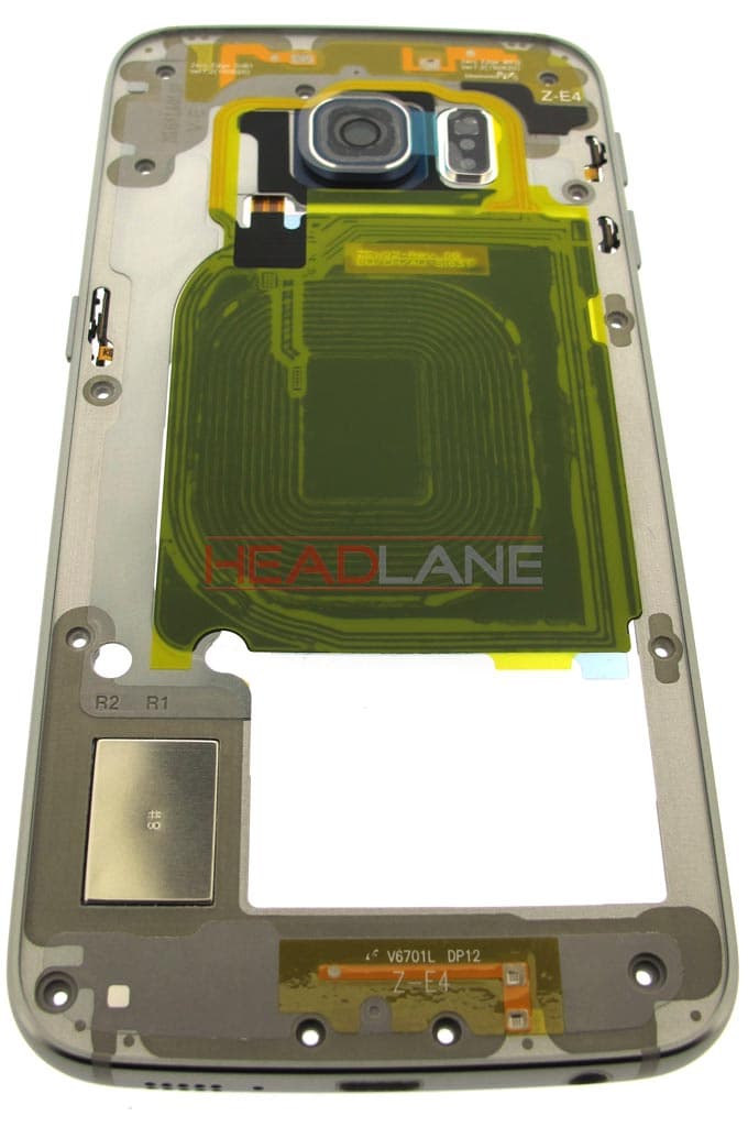 Samsung SM-G925F Galaxy S6 Edge Middle Cover - Black - GH96-08595A - Samsung Replacement Part