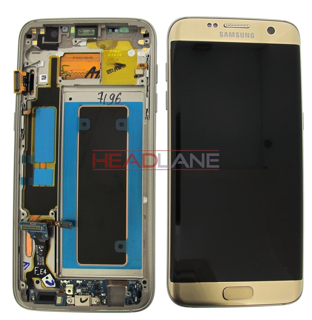 Samsung SM-G935F Galaxy S7 Edge LCD Display / Screen + Touch - Gold - GH97-18533C - Samsung Replacement Part