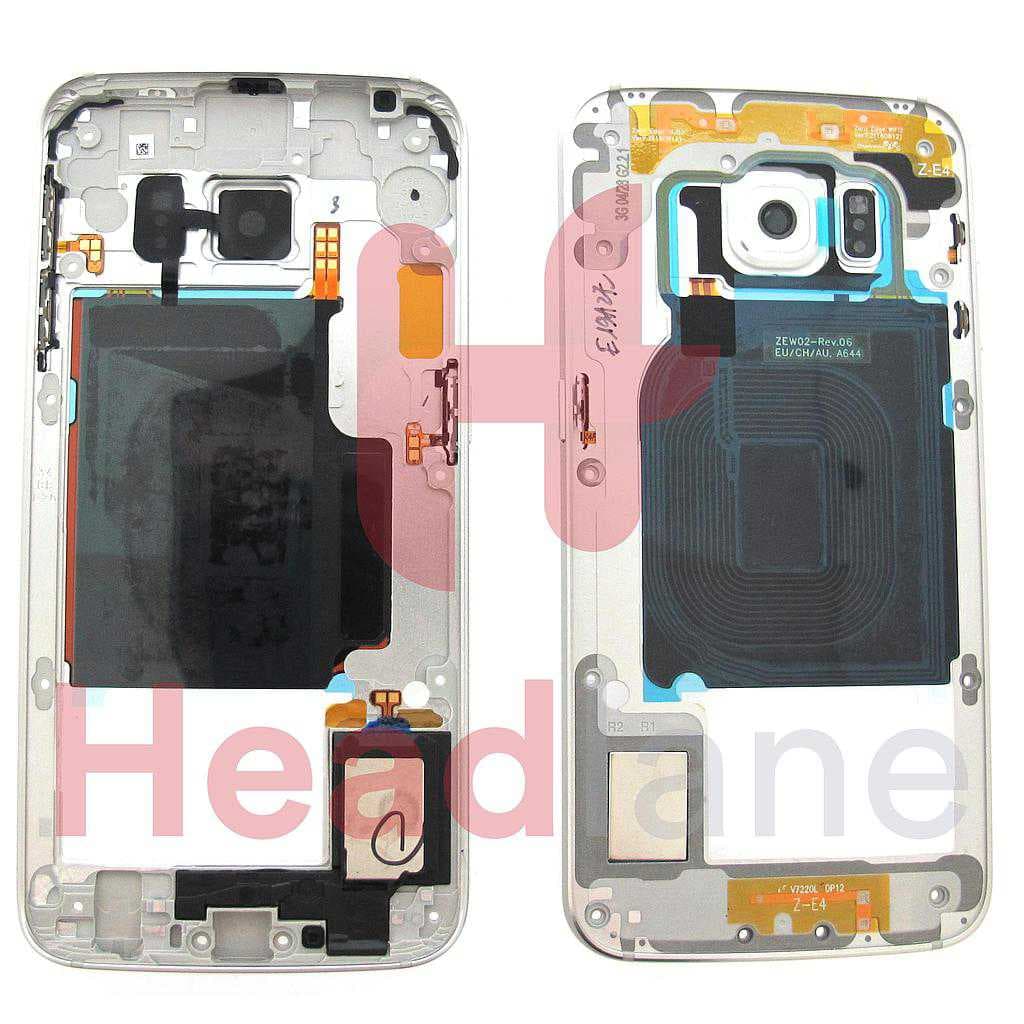 Samsung SM-G925 Middle Cover / Chassis - White - GH96-08376B - Samsung Replacement Part